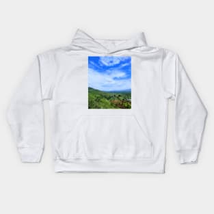 Country Side From Mountain Top Scenery Kids Hoodie